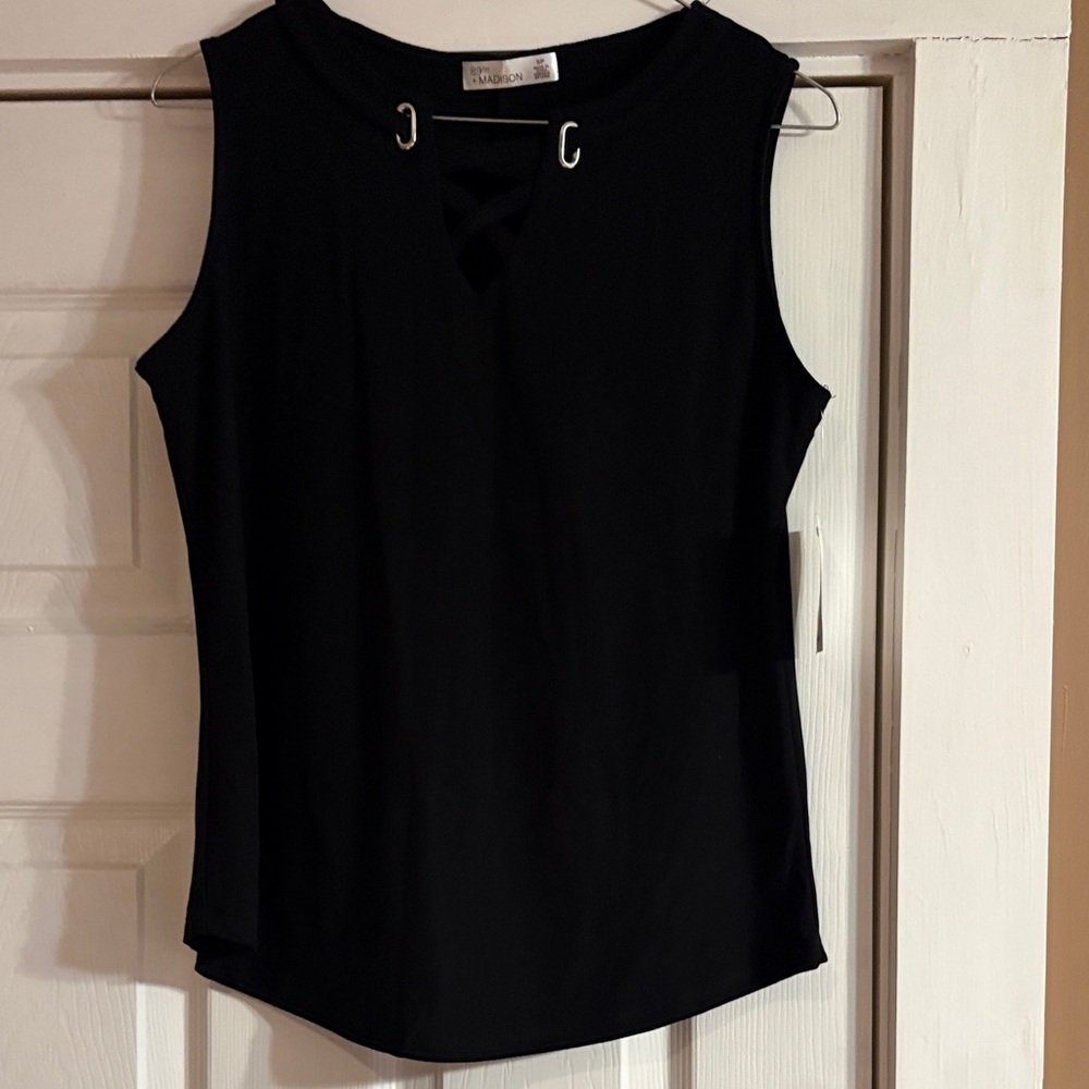 Madison Black Sleeveless Tank Top